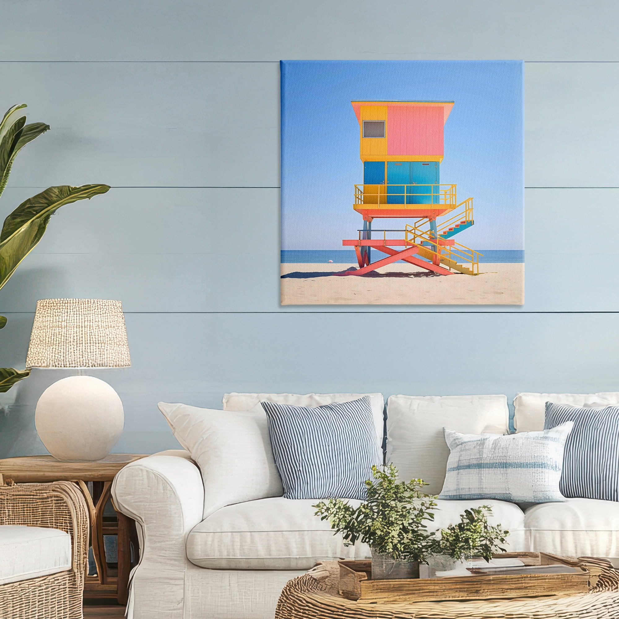 Stupell Industries Deco Lifeguard Tower on Beach Canvas Wall Art, design by Creative Studio