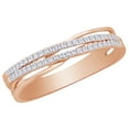 thumbnail image 2 of AFFY (0.16 cttw) Round Shape White Natural Diamond Crossover Band Ring In 10k Rose Gold Ring Size-9, 2 of 2