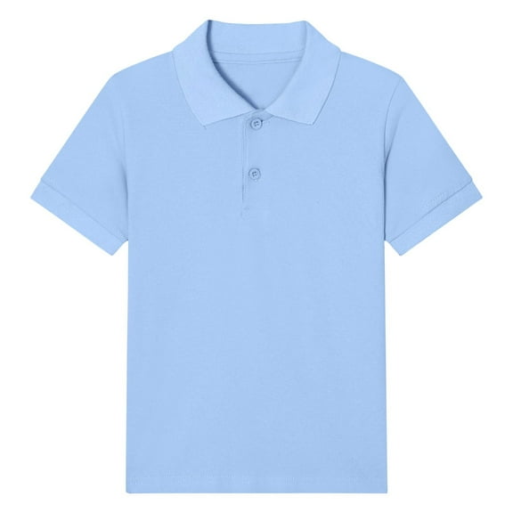 SERTG Boys Girls Solid Color Short Sleeve T-Shirt Casual Summer Comfortable Breathable Cotton Soft Tops Kids Everyday Shirts(Light Blue,11 Years)