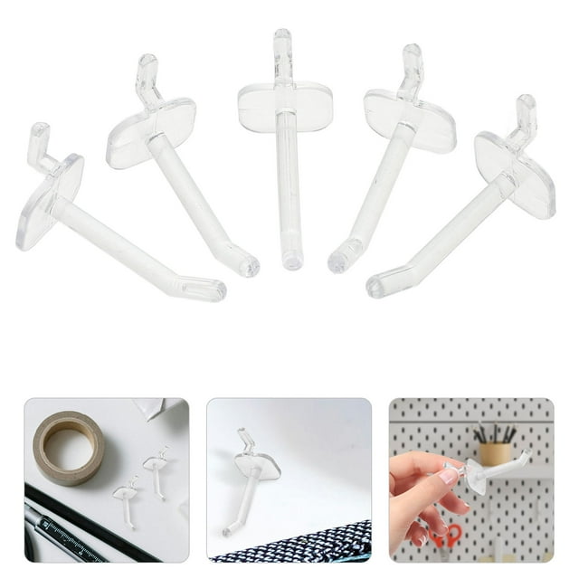 HINTRMENT Garage Pegboard Hooks 50PCS Transparent Plastic with Firm Grip for Display Purposes in Stores
