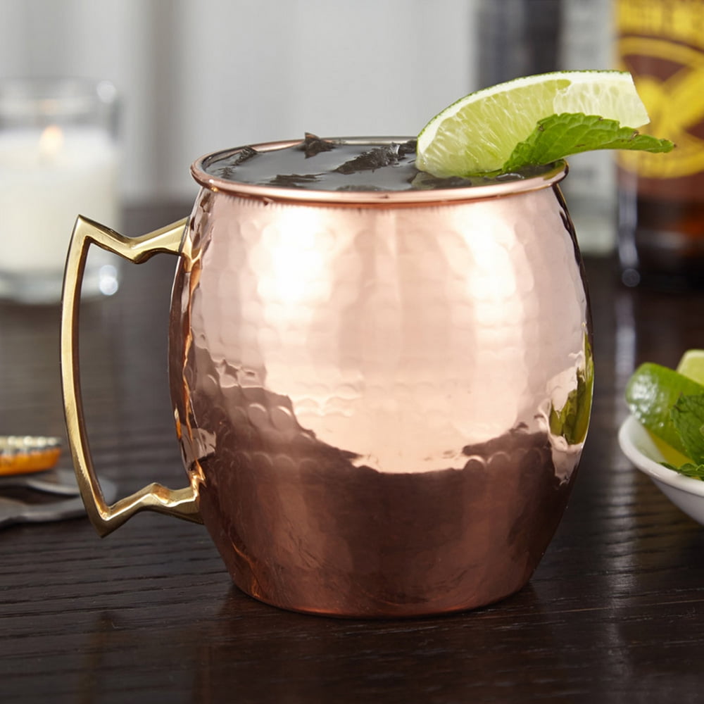 Modern Home Authentic 100% Solid Copper Hammered Moscow Mule Mug