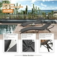 thumbnail image 6 of Patio Chaise Lounge Set 3 Pieces Outdoor Lounge Chair with Rattan Adjustable Backrest and Folding Table for Beach Patio,Sand, for Poolside Backyard Porch, 6 of 14