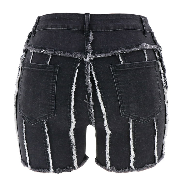Zodggu Womens Black Junior Shorts Women Casual Summer Jeans Shorts