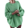 thumbnail image 1 of Aocisk Chandail Tricoté Ample à Col Rond et Épaules Tombantes pour Femmes Vert TG, 1 of 5