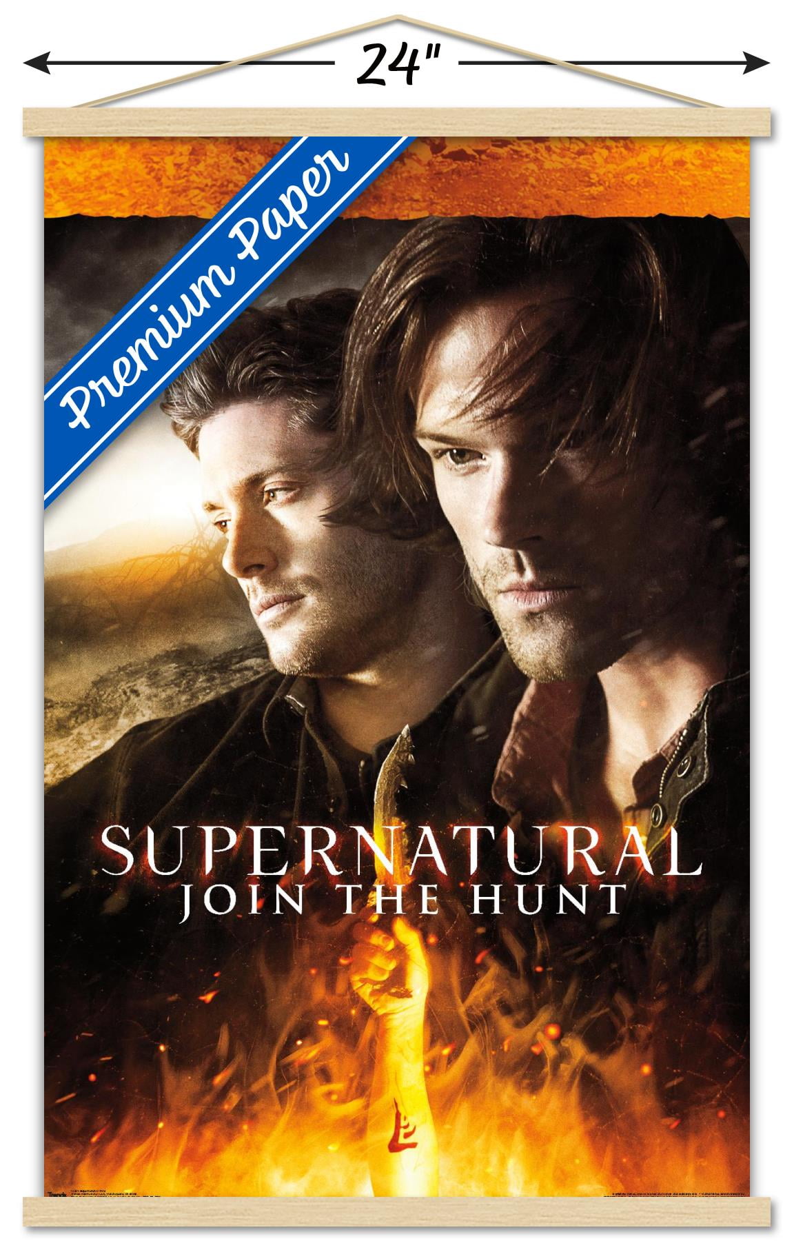 Supernatural - Fire Wall Poster with Wooden Magnetic Frame, 22.375" x 34"