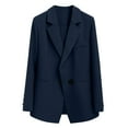 thumbnail image 6 of QATAINLAV Womens Blazer 2 Piece Outfits Business Work Dressy Casual Suit Set with Pocket Long Sleeve Blazers and Wide Leg Dress Pants Sets, Dark Blue, M, 6 of 8