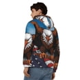 thumbnail image 4 of Goofa Cartoon Bald Eagle USA Pattern Mens Full-zip Hoodie, Zip-up Pullover Hooded Sweatshirt, Kangaroo Pocket Hoodie Ideal for Daily Wear, Travel, and Home-, 4 of 5