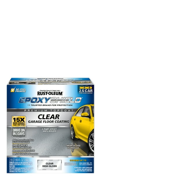 Clear, RustOleum EpoxyShield Premium Clear Finish Garage Floor Coating