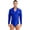 Blue, variant on Kaerm Men's Sparkling Rhinestones Dance Shirt Long Sleeve Leotards Salsa Rumba Latin Dance Bodysuit White 3XL