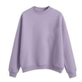 thumbnail image 5 of Stichou Mock Neck Sweatshirt Women Cute Plain Fleece Pullover Sweatshirts No Hood Casual Fall Long Sleeve Turtleneck Tops Light Purple 2XL, 5 of 5