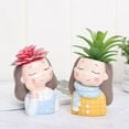 thumbnail image 5 of SweetCandy Girls Plant Pot Flowerpot Resin Succulent Planter Desk Mini Ornament 0.90"*4.05"*4.84", 5 of 6