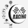 thumbnail image 6 of Checkered Racing Race Flag Spare Tire Cover Weatherproof Wheel Protectors Dust-Proof Sun Protection Wheel Tire Covers Universal Fit for Truck SUV RV Camper Trailer Car Accessories, 6 of 10