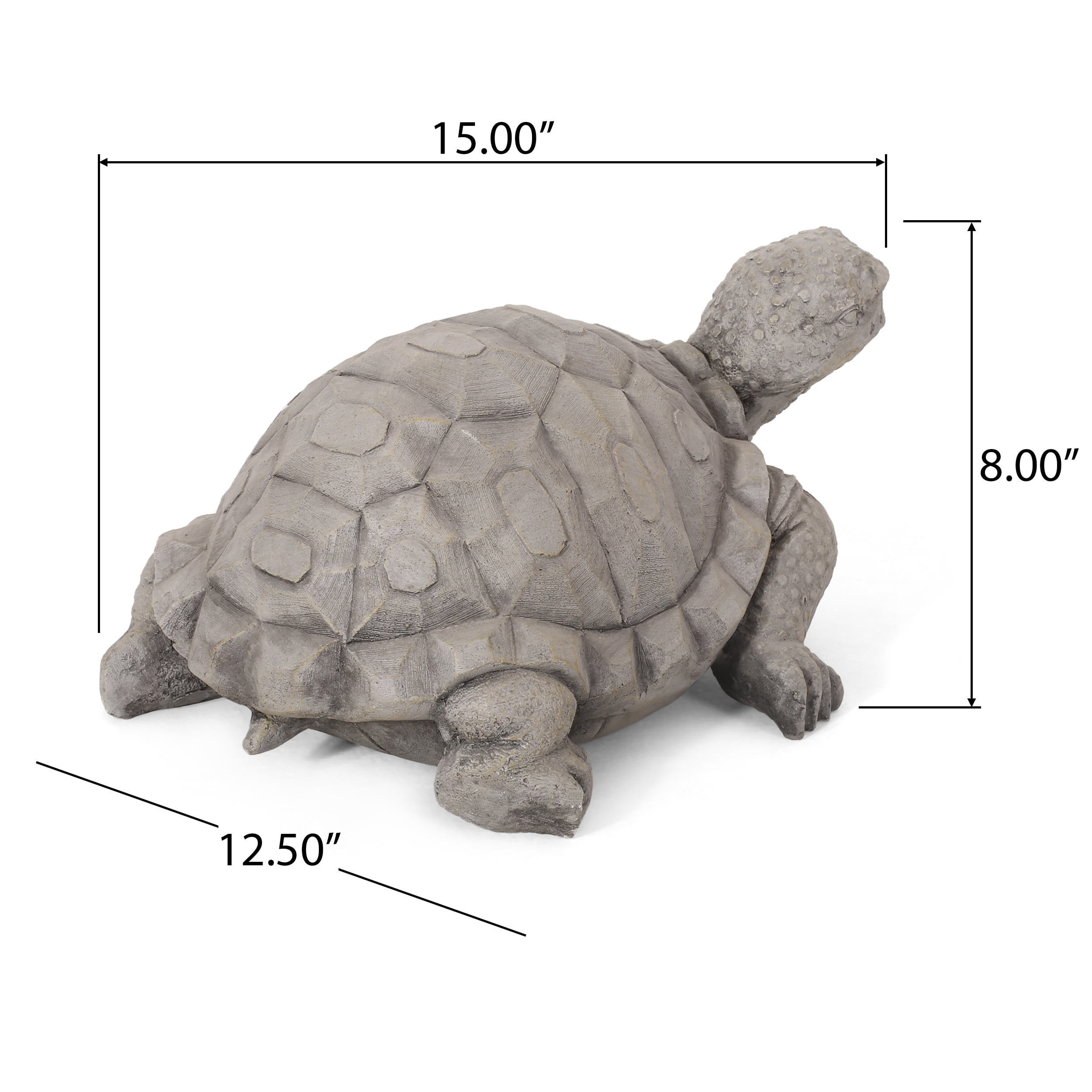 Noble House 8" Orwell Cast Stone Outdoor Turtle Garden Statue