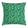 thumbnail image 1 of Banana Leaf Throw Pillow Cushion Cover, Mingled Foliage Leaves of Banana Plant Exotic Nature Inspired, Decorative Square Accent Pillow Case, 20 X 20 Inches, Green Turquoise and White, by Ambesonne, 1 of 2