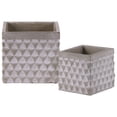 thumbnail image 1 of Benzara BM180706 Cement Square Triangle Pattern Design Pot In Painted Off-White Finish, Set of Two, 1 of 1