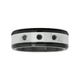 thumbnail image 3 of Men’s Stainless Steel 7.5mm Black Diamond Accent Wedding Band - Mens Ring, 3 of 3
