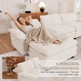 thumbnail image 4 of Muumblus 80.5" Corduroy Loveseat Sofa, Oversized Upholstered 2-Seater Plush Cloud Couch for Living Room/Apt, White, 4 of 10