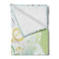 thumbnail image 2 of Music Note Soft Flannel Fleece Throw Blanket, Pattern of Colorful Shattered Elements Geometric Details and Notations, Cozy Plush for Indoor and Outdoor Use, 50" x 60", Multicolor, by Ambesonne, 2 of 5