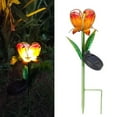 thumbnail image 2 of Solar Lights Outdoor Decorative Flower Garden Lights Decor Glass Petal Metal, 2 of 8