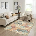 thumbnail image 4 of Moynesa 3'x5' Moroccan Trellis Area Rug, 3x5ft Washable Bedroom Rug Indoor Non-Slip, Small Oriental Accent Throw Rug for Kitchen Entryway Bathroom Living Room Office Carpet Cream, 4 of 7