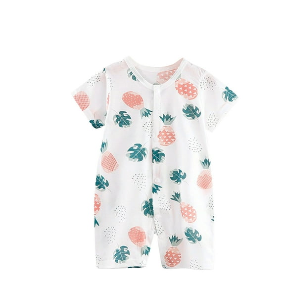 IROINNID Baby Short Sleeve Onesies Baby Pajamas Cotton Home Creeping Clothes for Infant