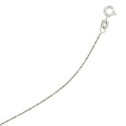 Sterling Silver .925 Box Necklace Chain 0.8mm. Various Lengths. Made in Italy Length: 22