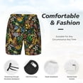 thumbnail image 3 of Yiaed Hawaiian Culture Symbols Print Mens Swim Trunks Bathing Suit Compression Liner Beach Swim Shorts Swimwear Quick Dry Zipper Pocket No-Chafing Board Short-Large, 3 of 6