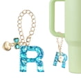 thumbnail image 1 of Encanto de letra Uxcell para taza Stanley, encanto de letra inicial R en forma de corazón con brillantes de strass para tazas o otros vasos con asa para mujeres, azul, 1 of 7