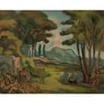 thumbnail image 2 of Wacław Wąsowicz 14x12 Gold Ornate Wood Frame and Double Matted Museum Art Print Titled - Italian Composition (1939), 2 of 4