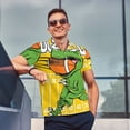 thumbnail image 4 of Bingfone T-Rex Playing Football for Men's Button-down POLO Shirts, Quick-drying Shirts and T-shirts for Summer, Suitable for Vacation and Business-Medium, 4 of 6