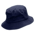 thumbnail image 4 of Orange Mushroom Monater Embroideered Unisex Multipurpose Crushable Cotton Twill Bucket Hat - Navy L, 4 of 5