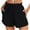 Black, variant on HAiming Womens Linen Shorts Drawstring Casual Elastic Waist Summer Beach Lightweight Comfy Short Pants with Pockets