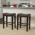 thumbnail image 4 of Ridgway 26.2" Backless Bonded Leather Counter Stools, Set of 2, Brown, 4 of 6