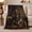 Dachshund Bow, variant on Long-Haired Black and Tan Dog with Flowers and Butterflies Flannel Blanket, Realistic Portrait for Adult Dog Lovers, Birthday Gift Throw Blanket for Living Room or Bedroom in Cream and Peach