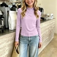 thumbnail image 2 of Bovxnpu Girls Long Sleeve Shirts Undershirts Long Sleeve Crew Neck Ruffle Stretchy Base Layer Top Outfits, 2 of 7