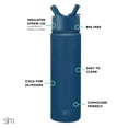 thumbnail image 2 of Simple Modern Water Bottle with Straw Lid Vacuum Insulated Stainless Steel Metal Thermos Bottles | Reusable Leak Proof BPA-Free Flask for School | Summit Collection | 22oz, Slumberland, 2 of 7