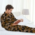 thumbnail image 6 of Yiaed Leopard Print Print Men’s Pajamas Set - Long Sleeve Button Down Sleep Shirt and Pajama Bottoms Sleepwear Set Mens Pjs Sets Men's Pajama Bottoms-XX-Large, 6 of 7