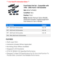 thumbnail image 2 of Front Brake Pad Set - Compatible with 1994 - 2002 Ford E-150 Econoline 1995 1996 1997 1998 1999 2000 2001, 2 of 2