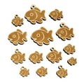 thumbnail image 1 of Cute Fish Wood Mini Charms Shapes DIY Craft Jewelry - No Hole - 25mm (7pcs), 1 of 7