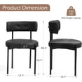 thumbnail image 3 of Round Dining Chairs Set of 4, Mid-Century Modern Kitchen Chairs with Metal Legs and Curved Backrest, PU Leather Upholstered Chairs for Dining Room, Kitchen & Living Room, Black, 3 of 7
