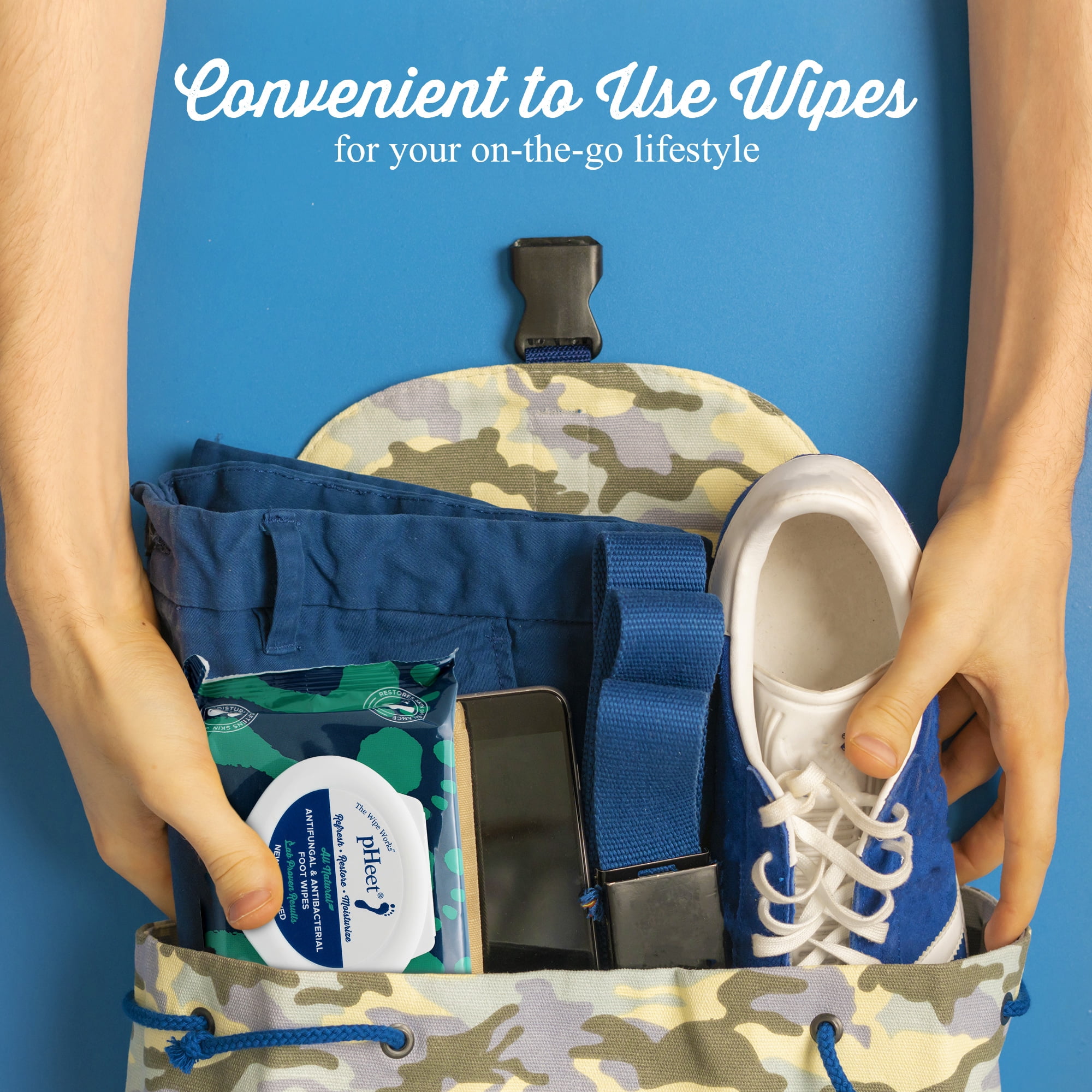 pHeet® Foot Wipes - Stops Burning & Itching, All-Natural, Cleanses, Moisturizes, Improves Dry, Cracked & Flaky Skin 72ct