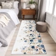 thumbnail image 4 of Navy Blue Spring Floral 2'x6' Runner Rugs for Hallway Kitchen Bedside Non Slip, Elegant Pastoral Flowers Watercolor Entryway Rug Runners with Rubber Backing, Long Carpet Runner for Laundry Room, 4 of 8