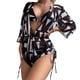 thumbnail image 1 of Conjunto de traje de baño de 3 piezas para mujer, sujetador con cuello Halter, bragas de Bikini, traje de baño con estampado hermoso con cubierta tipo 3 M, 1 of 5