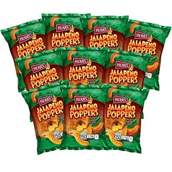 Herr's Jalapeno Popper Cheese Curls, 1,23 ounce bags (Pack of 10)