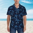 thumbnail image 4 of Lsque BLUE Flamingo Birds pattern Hawaiian Shirt for Men, Unisex Summer Beach Casual Short Sleeve Button Down Shirts-Large, 4 of 9