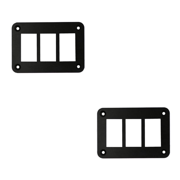 Scienceny Panel de interruptores, interruptor basculante, carcasa de montaje en Panel, marco de aluminio para coche, motocicleta, barco, 3 agujeros No.03 2piezas Scienceny CBP096240