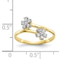 thumbnail image 3 of Primal Gold 10 Karat Yellow Gold with Rhodium-plated Double Flower Cubic Zirconia Ring, 3 of 7