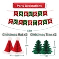 thumbnail image 4 of Merry Christmas Banner Party Decorations, Hanging Paper Fans, Pom Poms Flowers, Paper Lanterns, Xmas Tree Honeycomb Balls for Birthday Wedding New Years Eve Party Decor, 4 of 8