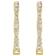 thumbnail image 2 of 1/4 Carat Diamond Hoop Earrings in 10K Yellow Gold - IGI Certified, 2 of 4