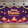 thumbnail image 5 of Decorative Lights Happy Diwali Banner Floral Design Festival of Lights Backdrop for Cultural Celebrations Home Decoration Party Event, 5 of 9